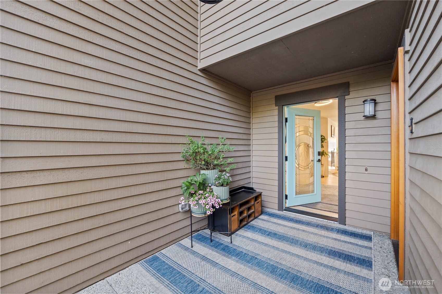 Front door entrance facing west