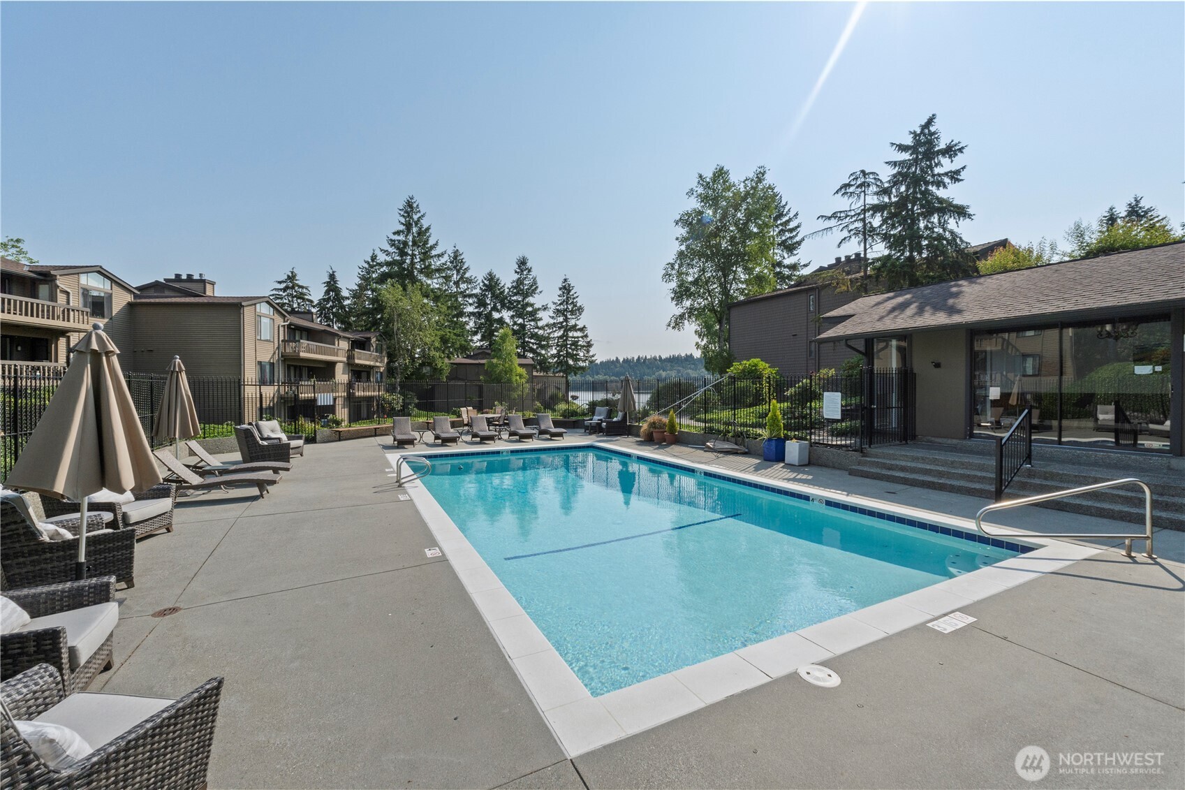 Community pool and outdoor deck space