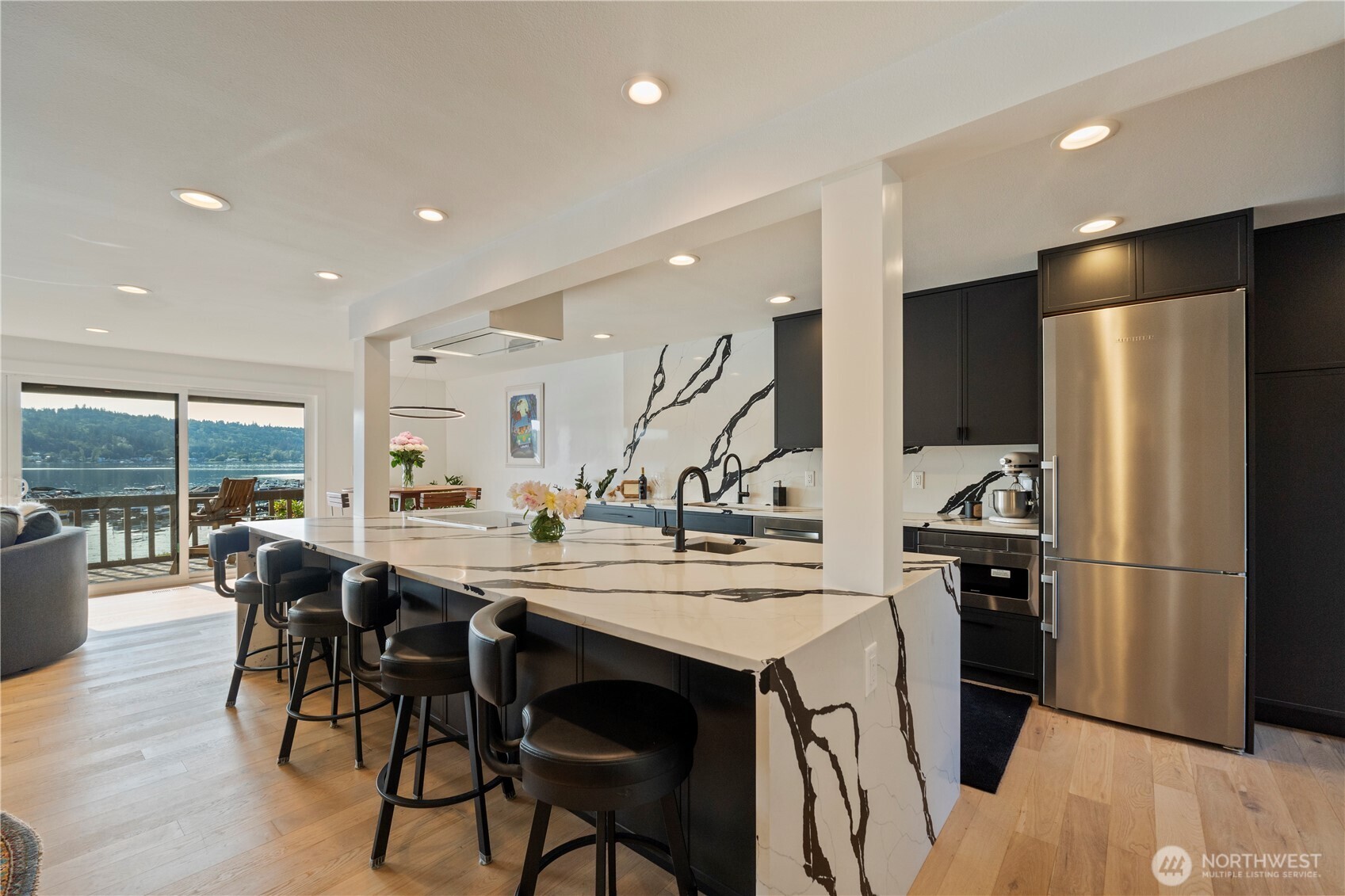 Large kitchen island for max seating