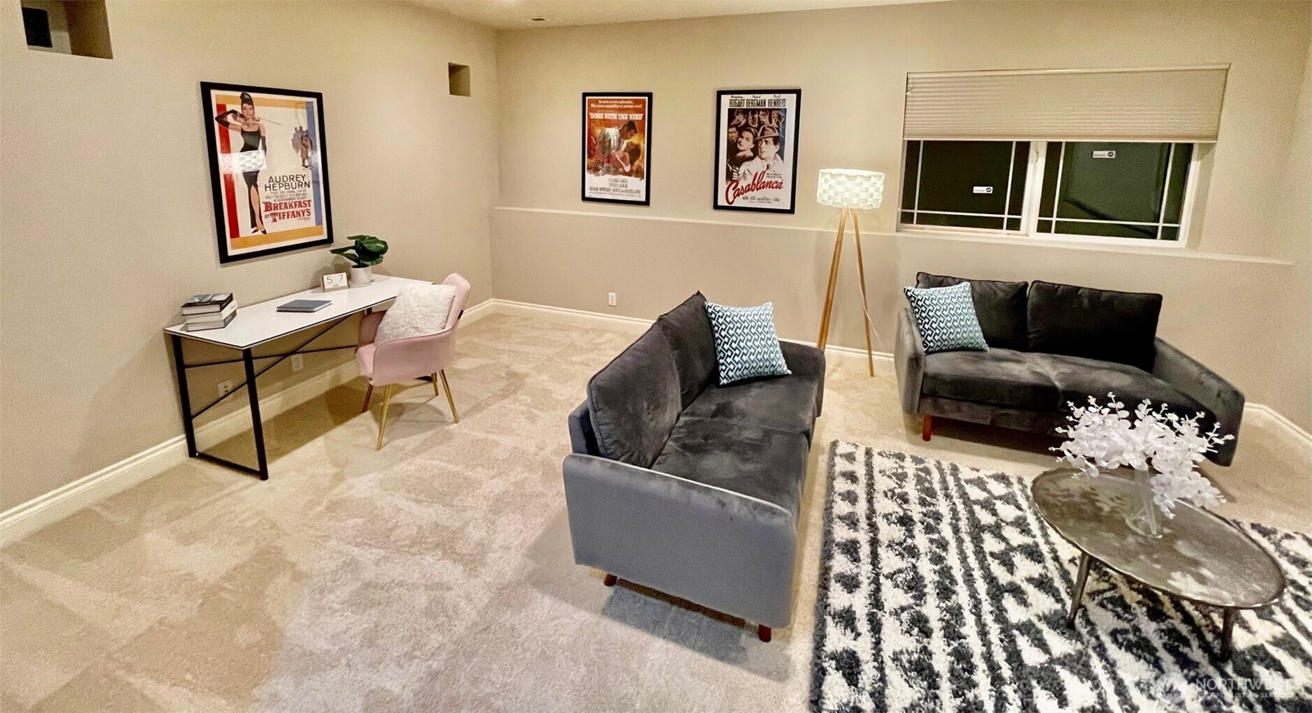 Spacious Media/Game Room on first level