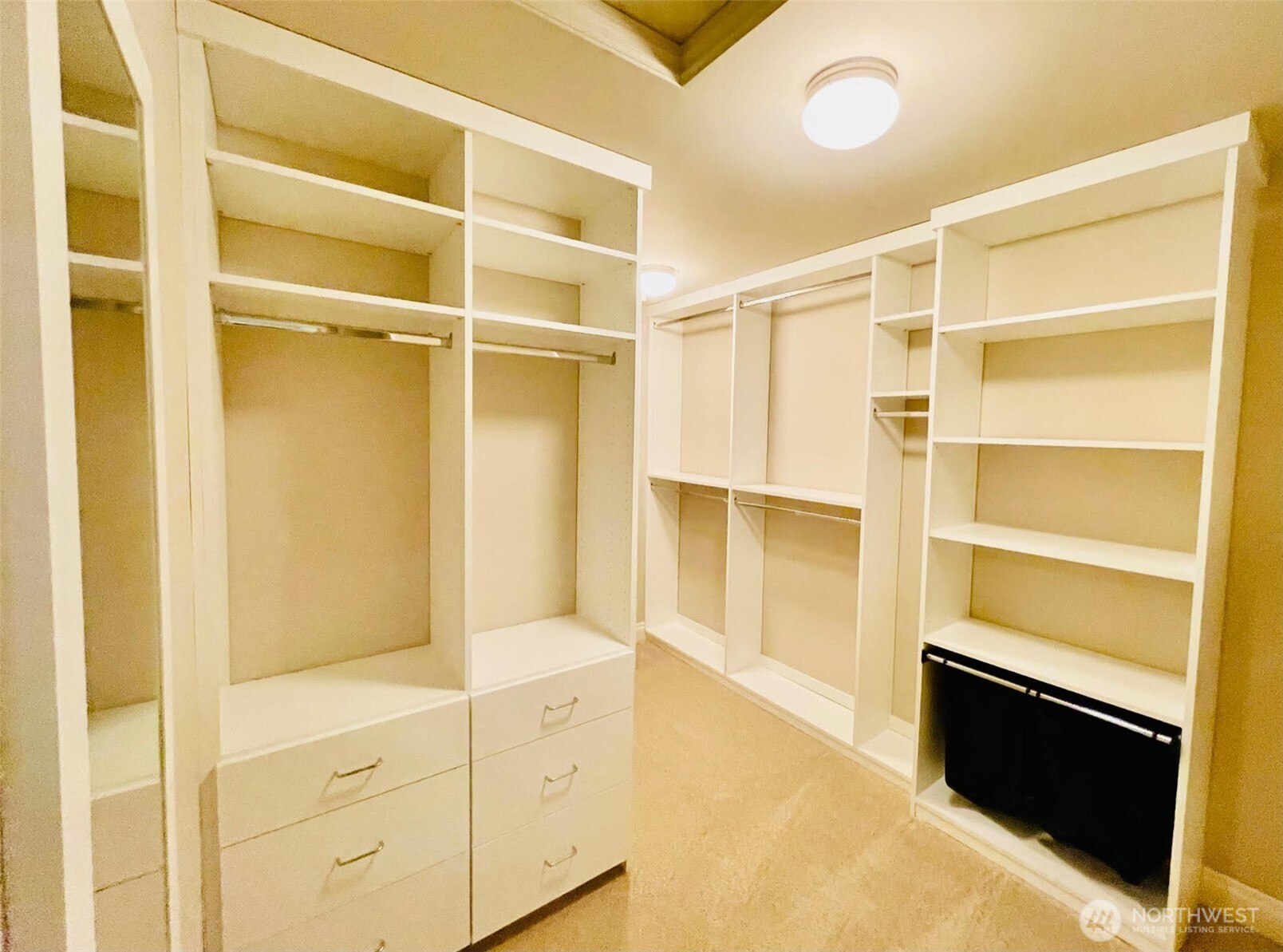 Master Closet with custom shelves...