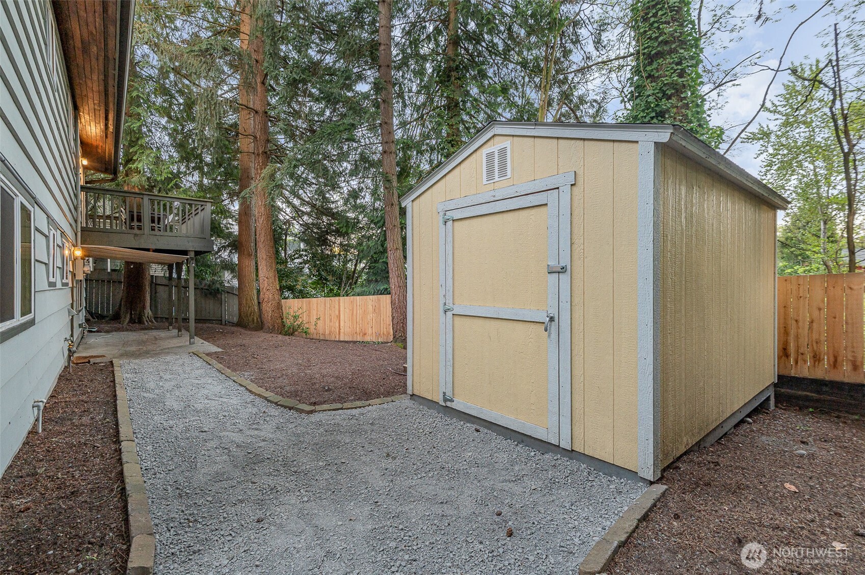 Shed in backyard
