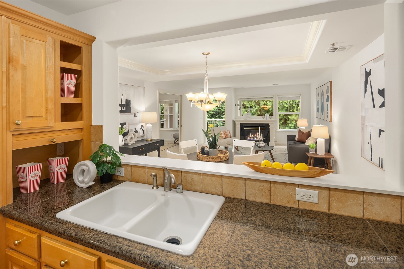 Open to dining area