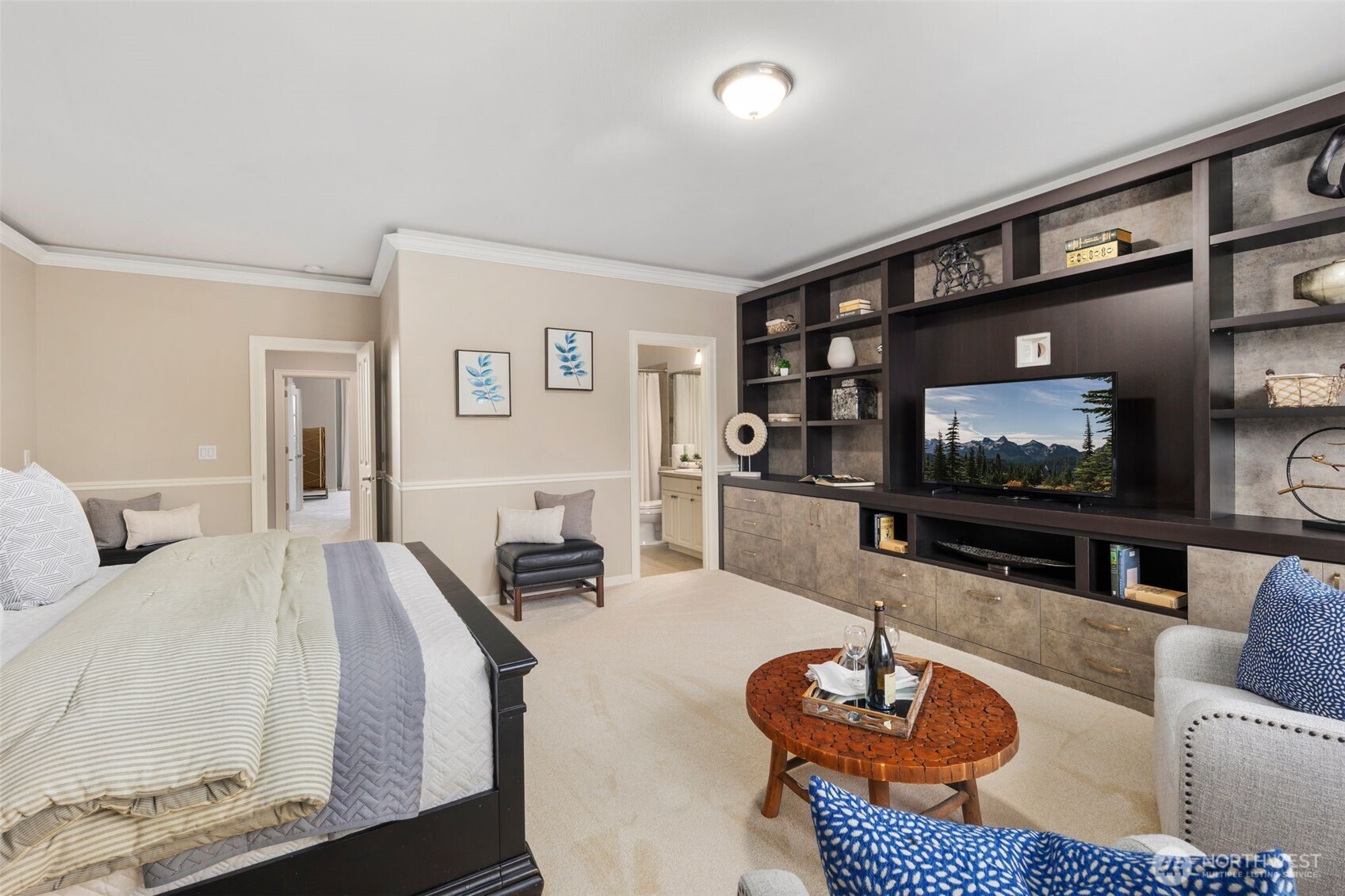 "Second Primary Bedroom" Features Custom Built-In & Attached En-Suite Bathroom.