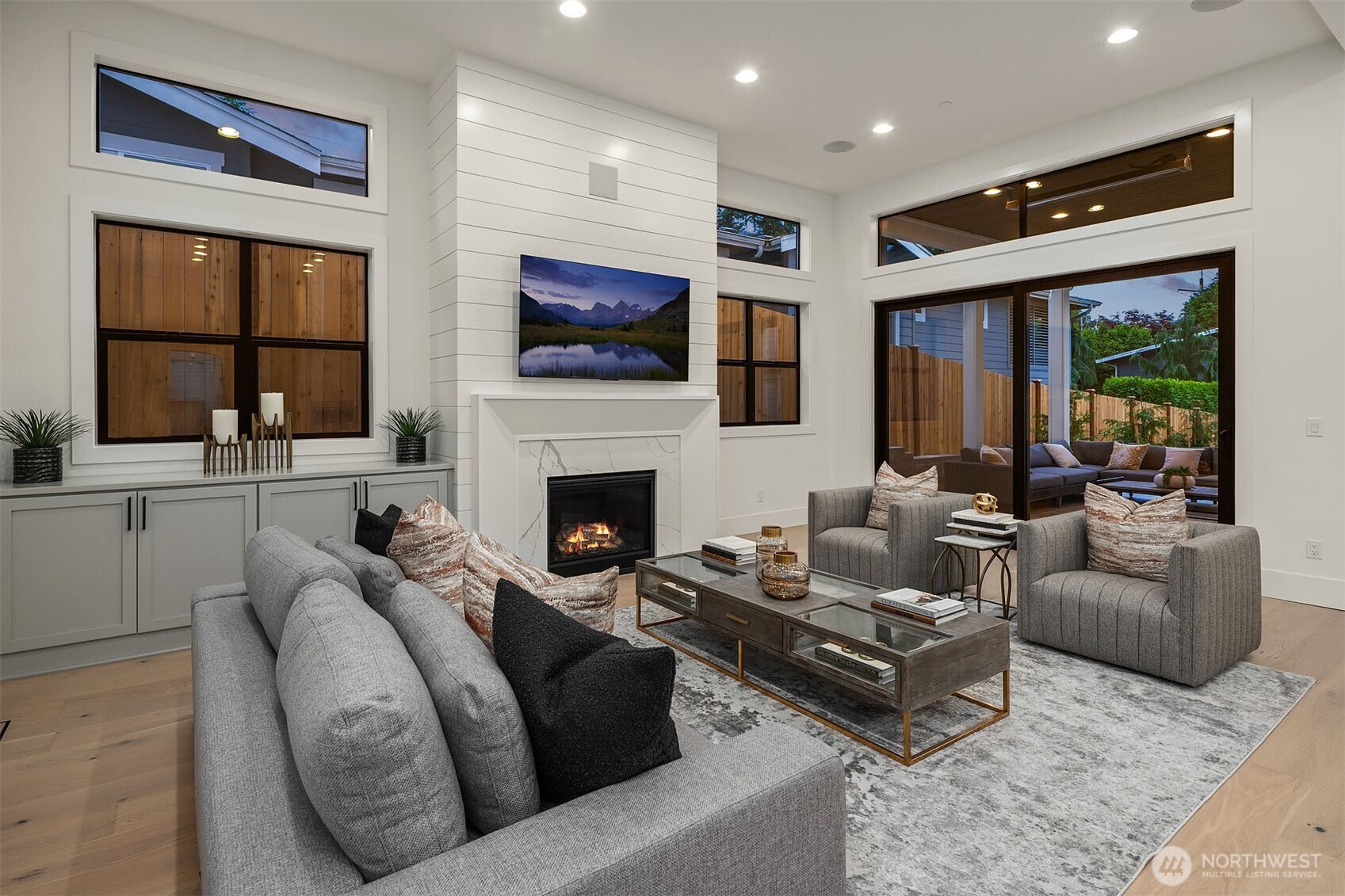 Great room that overlooks the private, spacious backyard