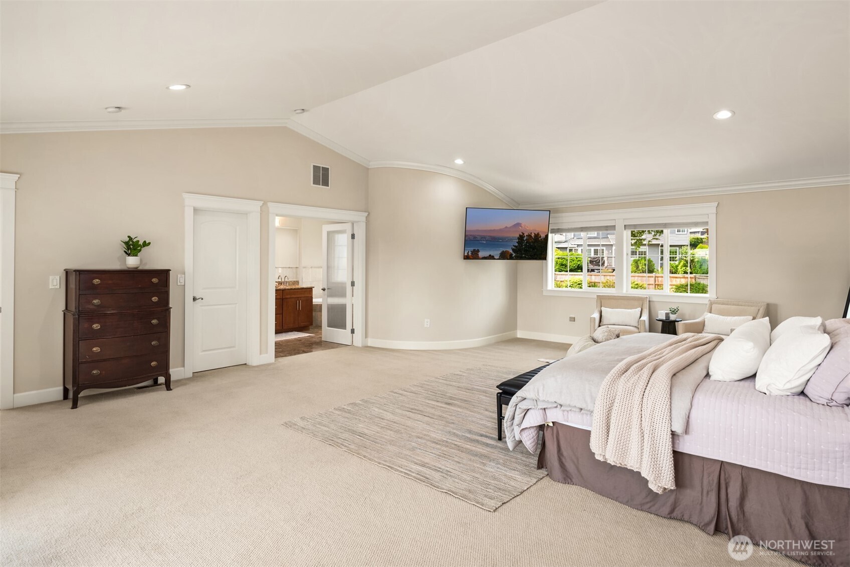 2nd floor primary suite walk-in closet and 5 piece bath