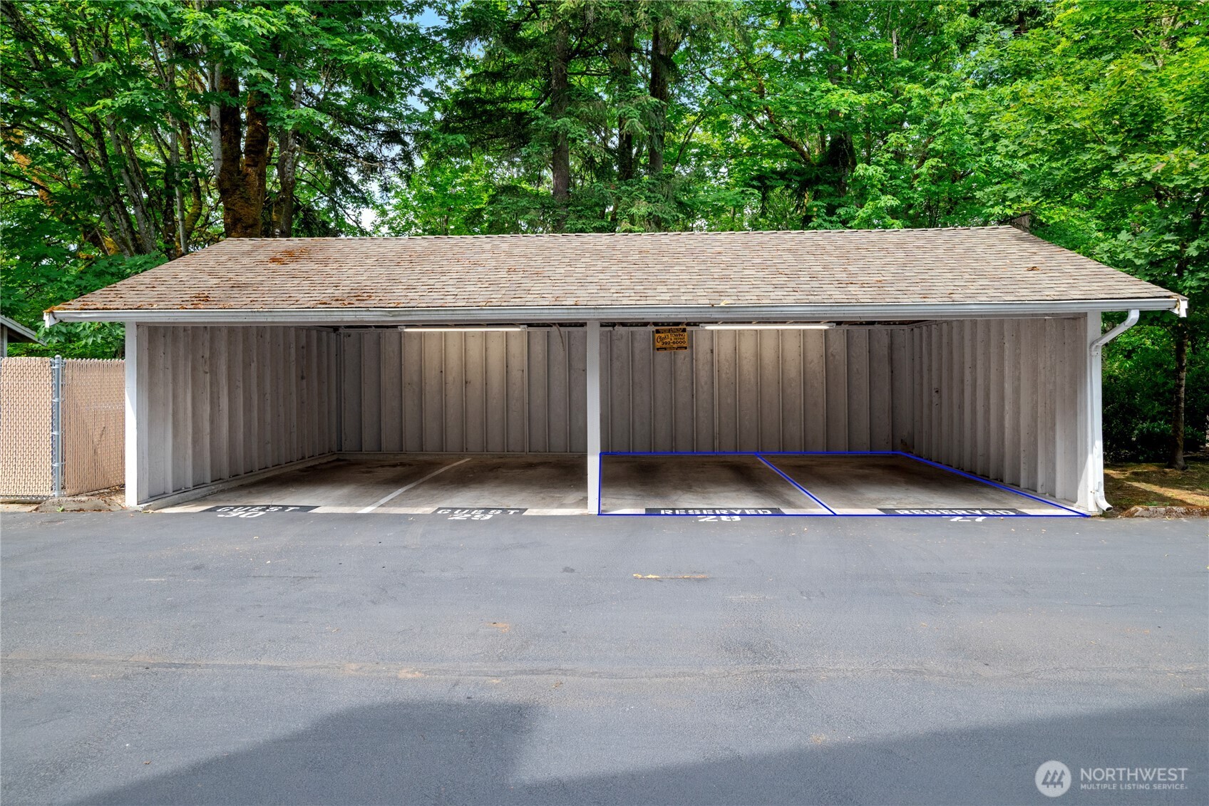 double carport included with adjacent double guest parking
