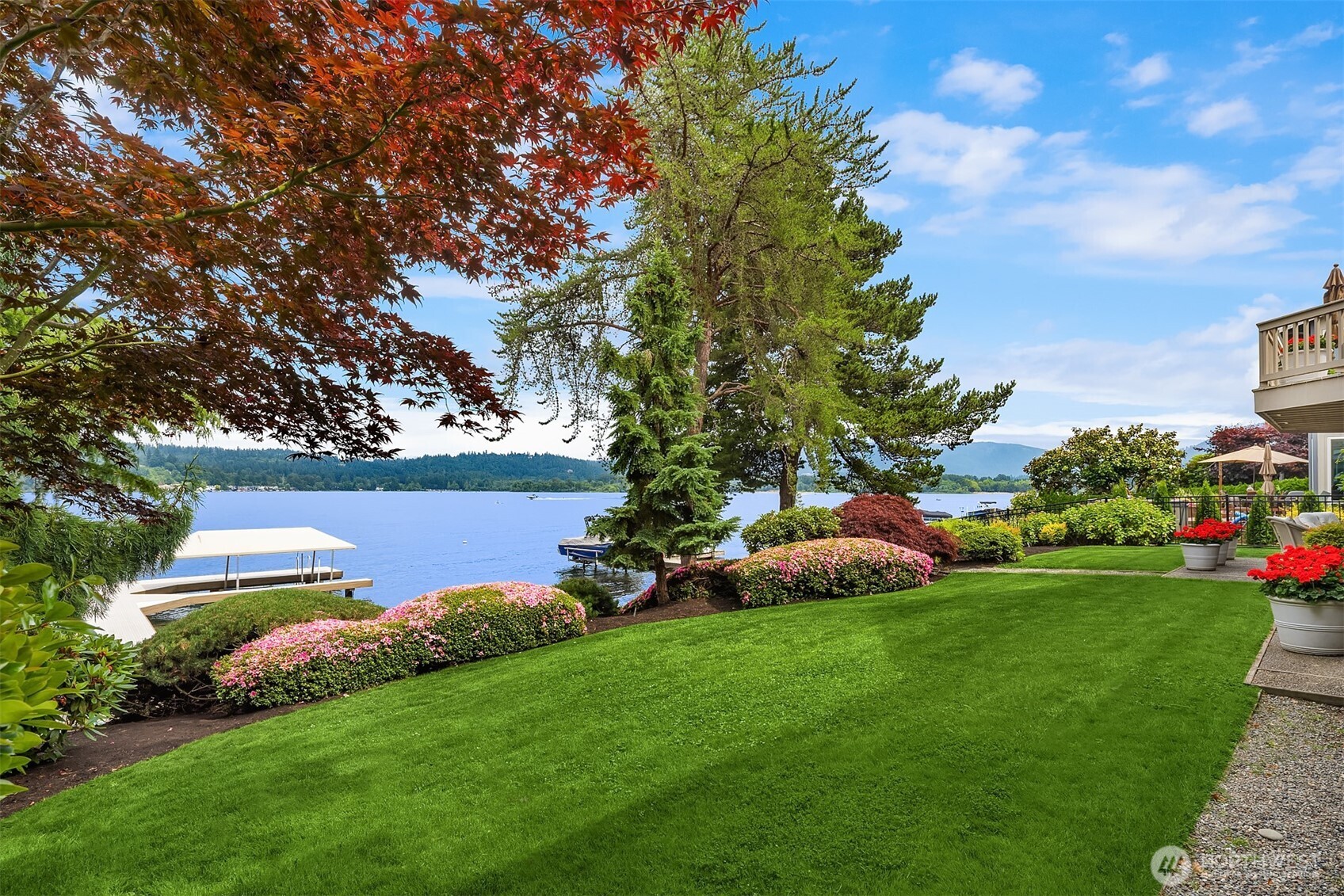 Mature Landscaping + Lush Lawn Backyard