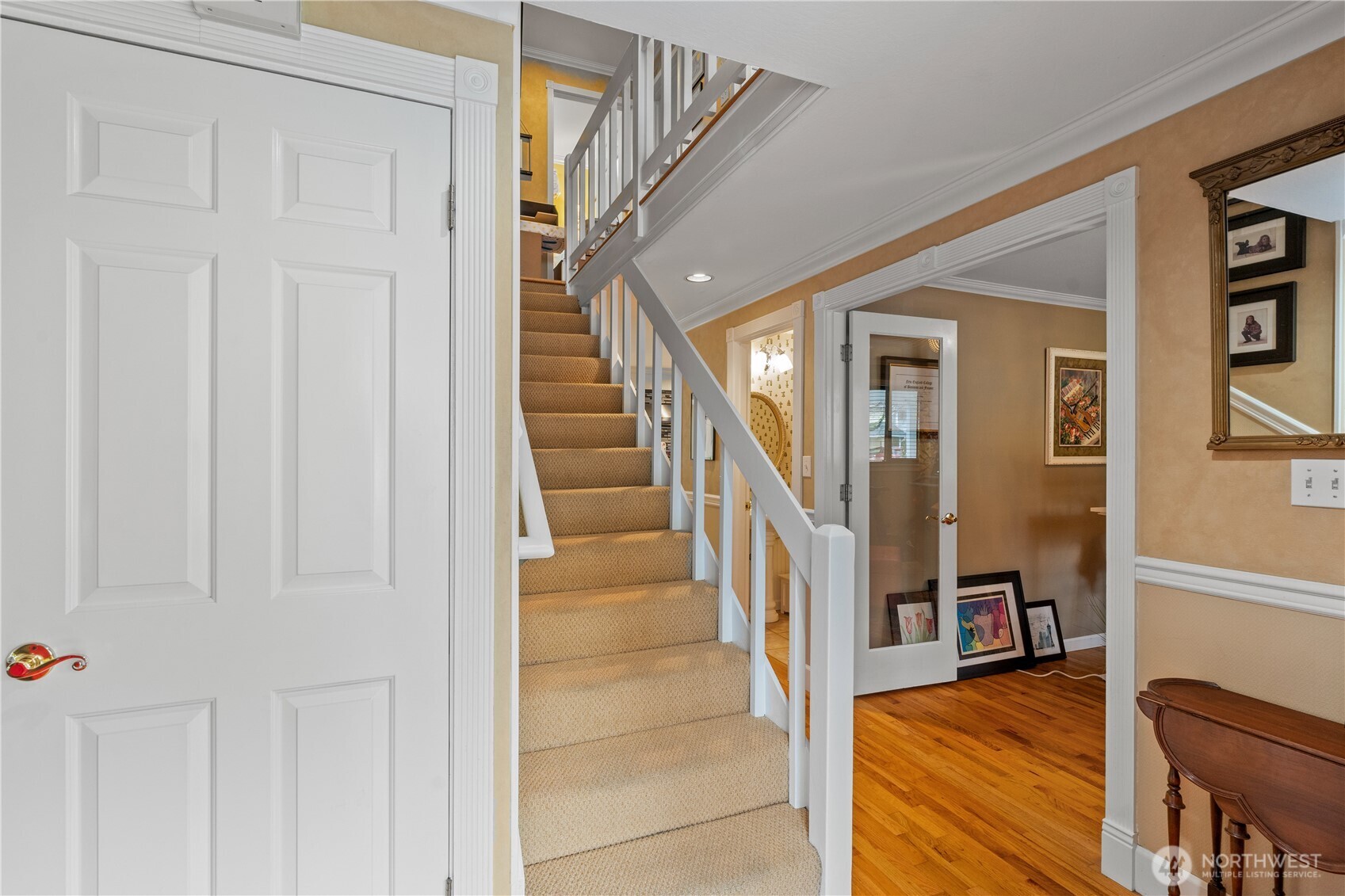 Double door formal entry with coat closet!