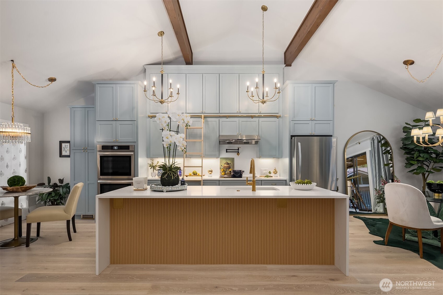 12 foot tall maple cabinets