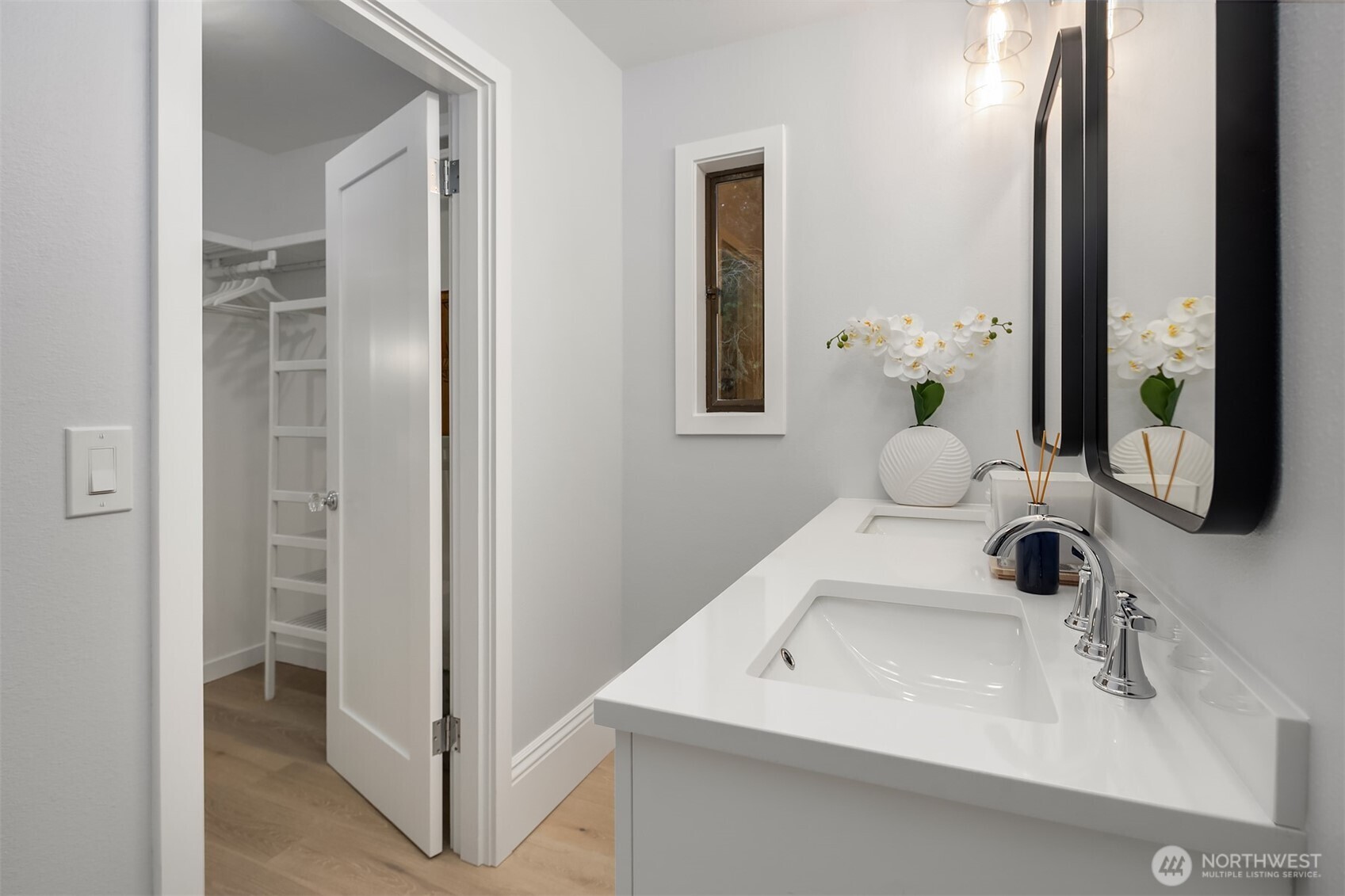 New vanity with quartz countertop