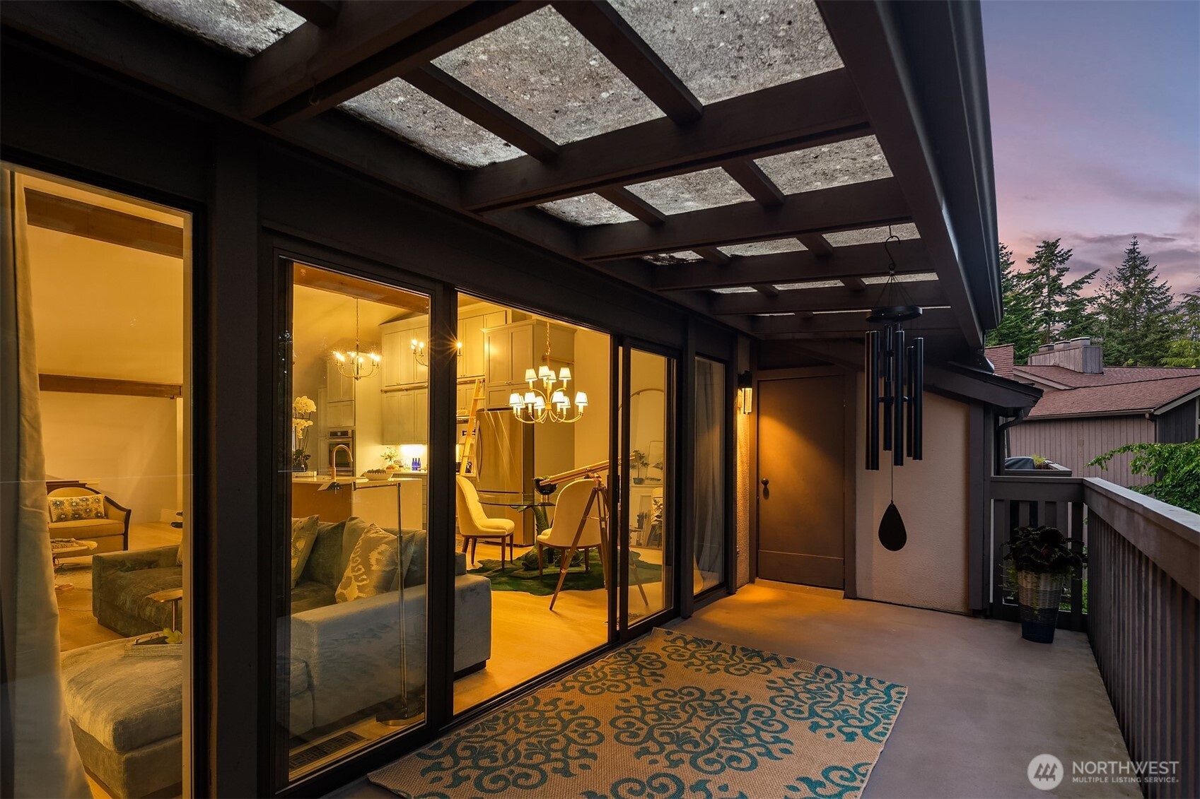 16 feet of windows that open to 8 x 20 foot deck