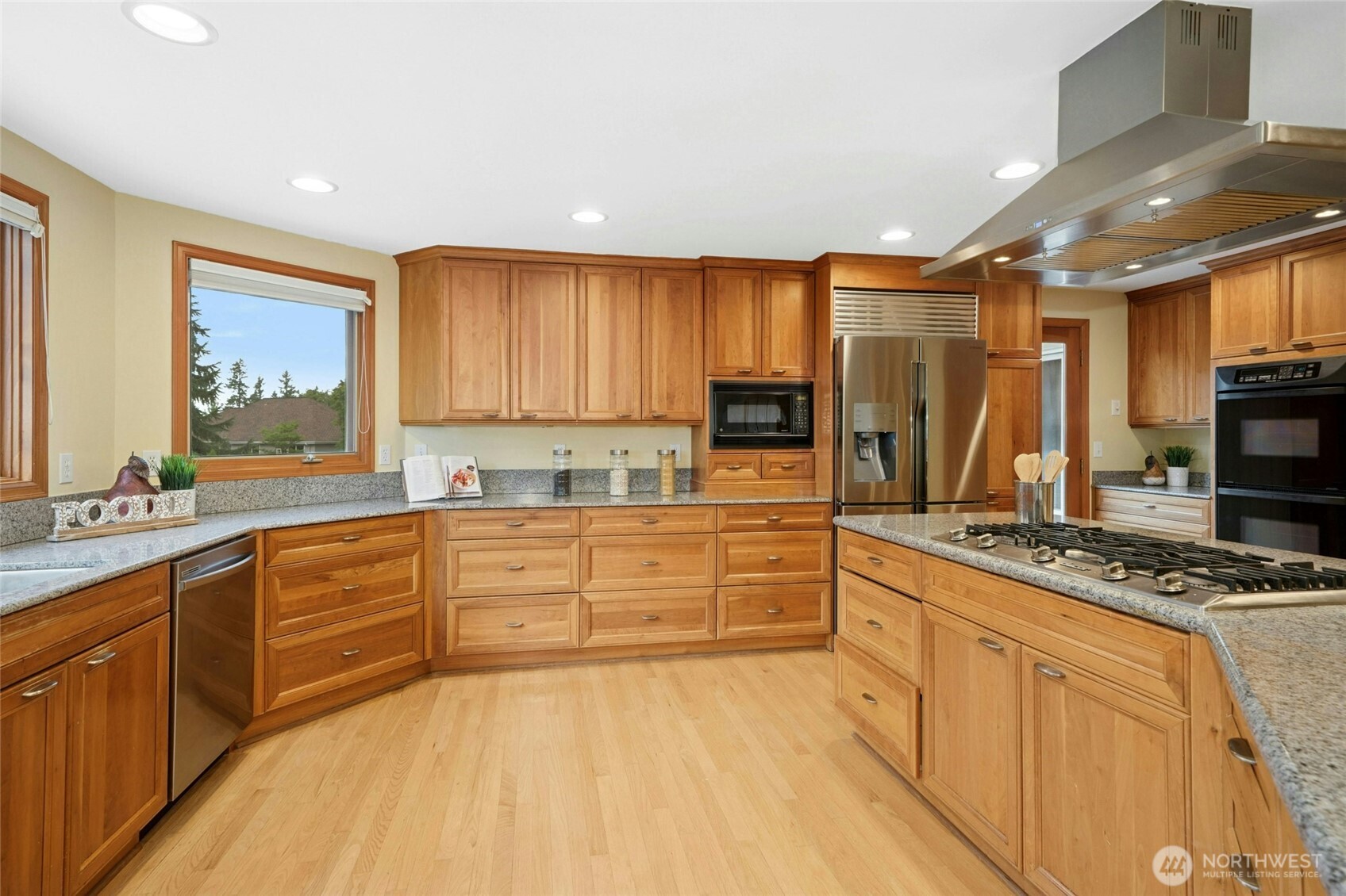 You will never complain about lack of space anymore. There are abundant cabinets in the kitchen