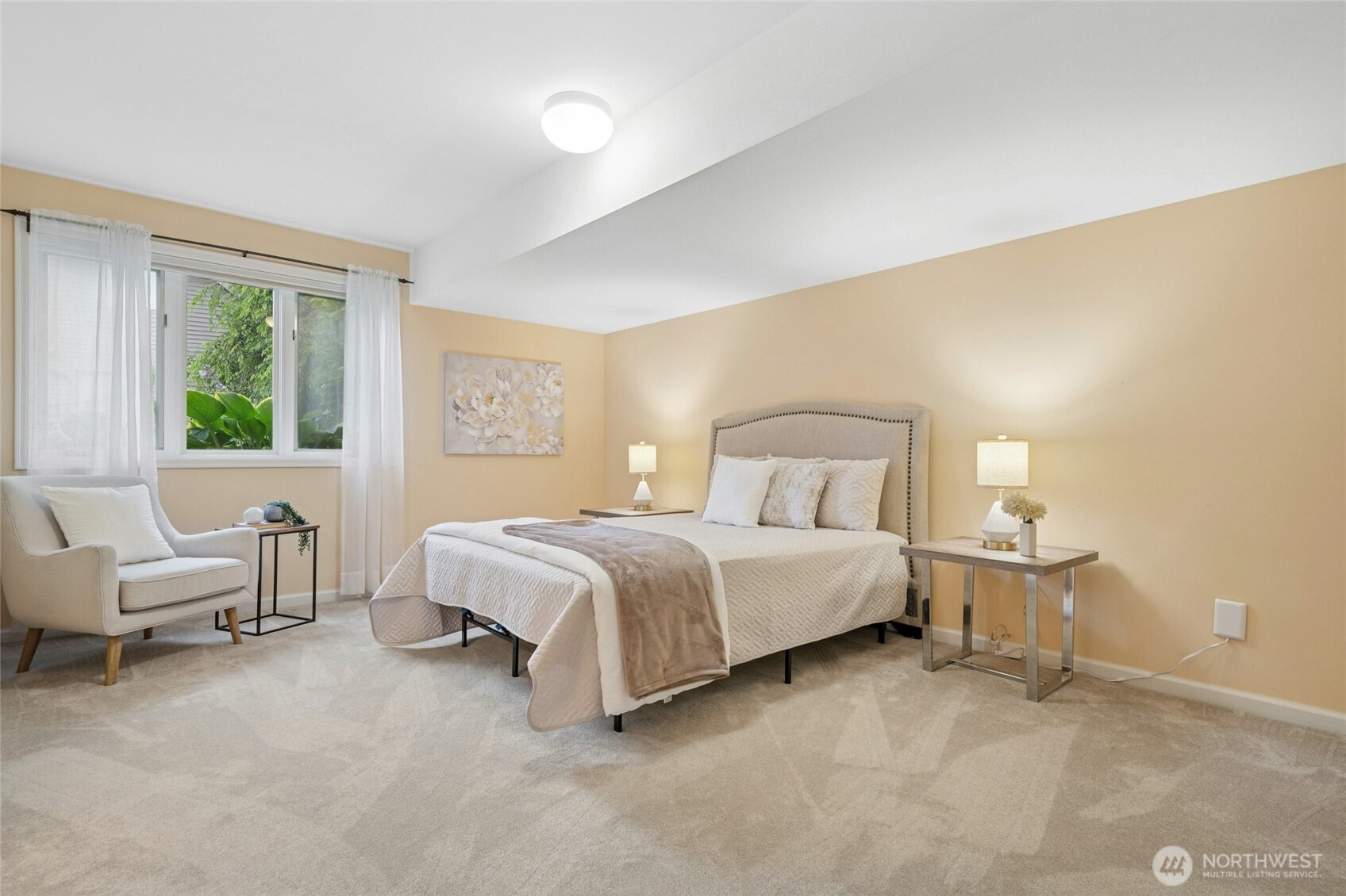 Bedroom on lower level but with full windows so it feels like you are on main level