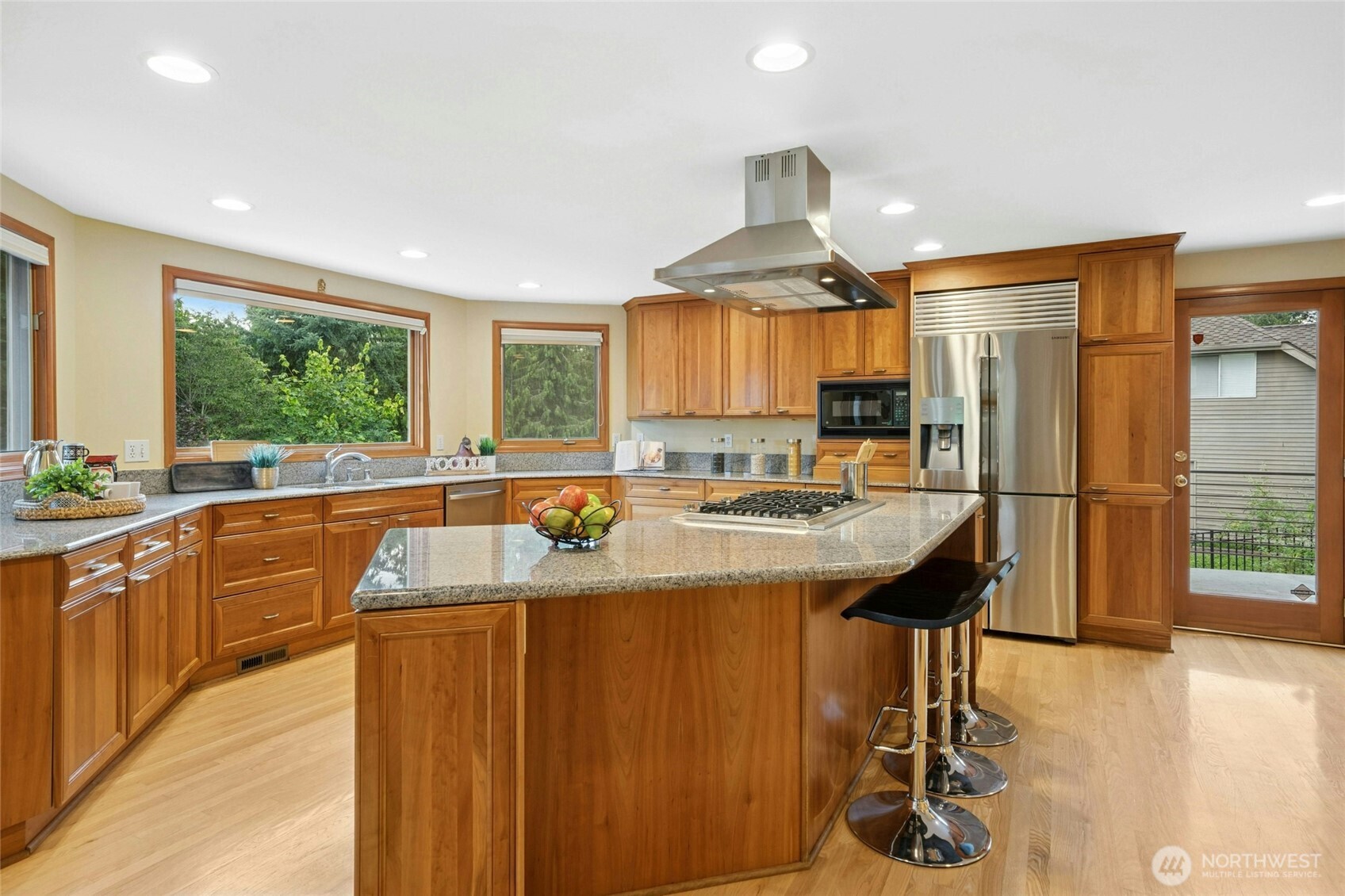 Modern kitchen with functional island centerpiece