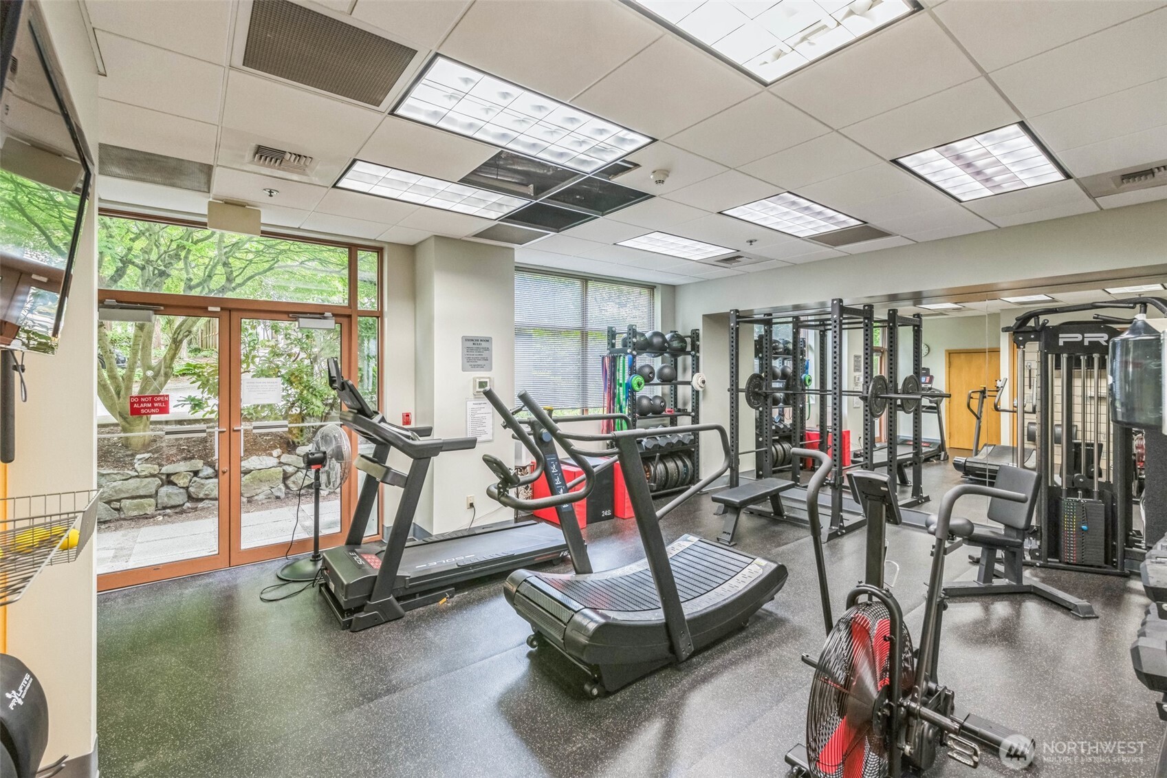 Enjoy a well-equipped fitness center just an elevator ride from your front door.