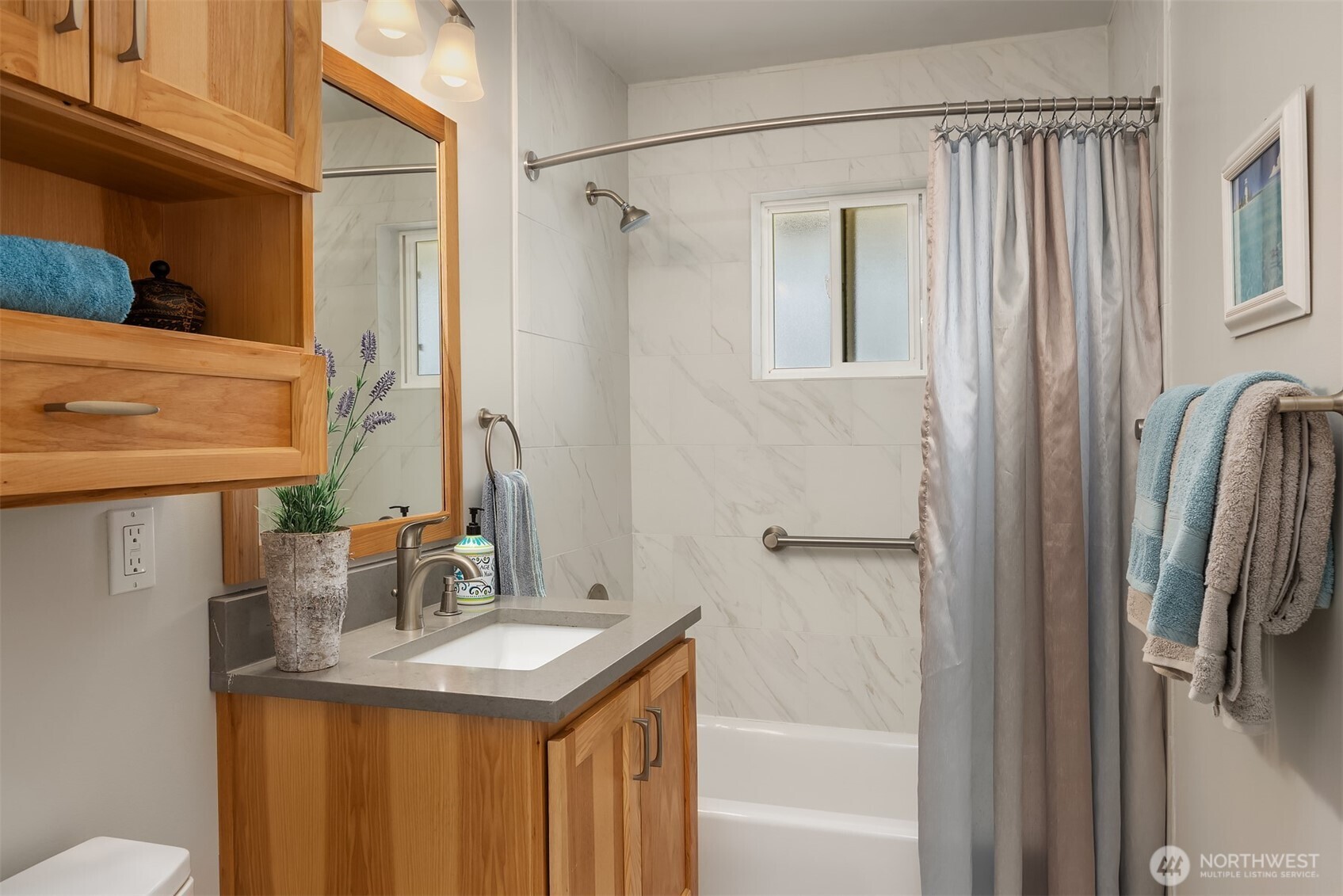 water heater behind sliding doors on the right side of this photo. Pantry cabinets.