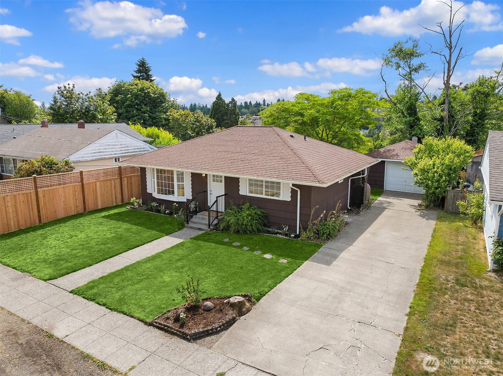 back yard with grass enhancement