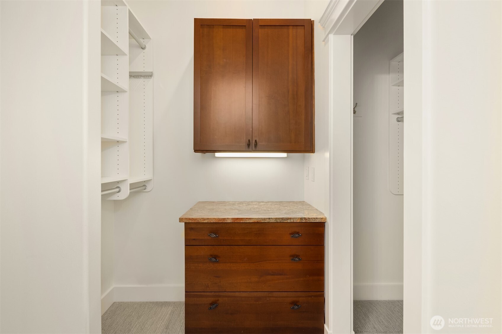 Custom closets in primary.