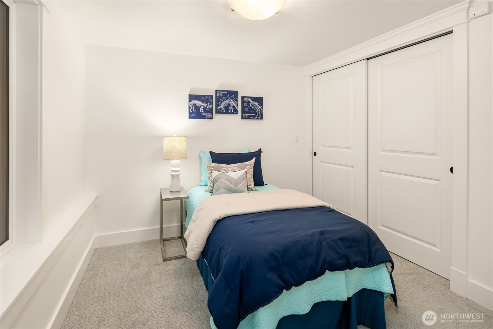 One of two bedrooms on the lower level.