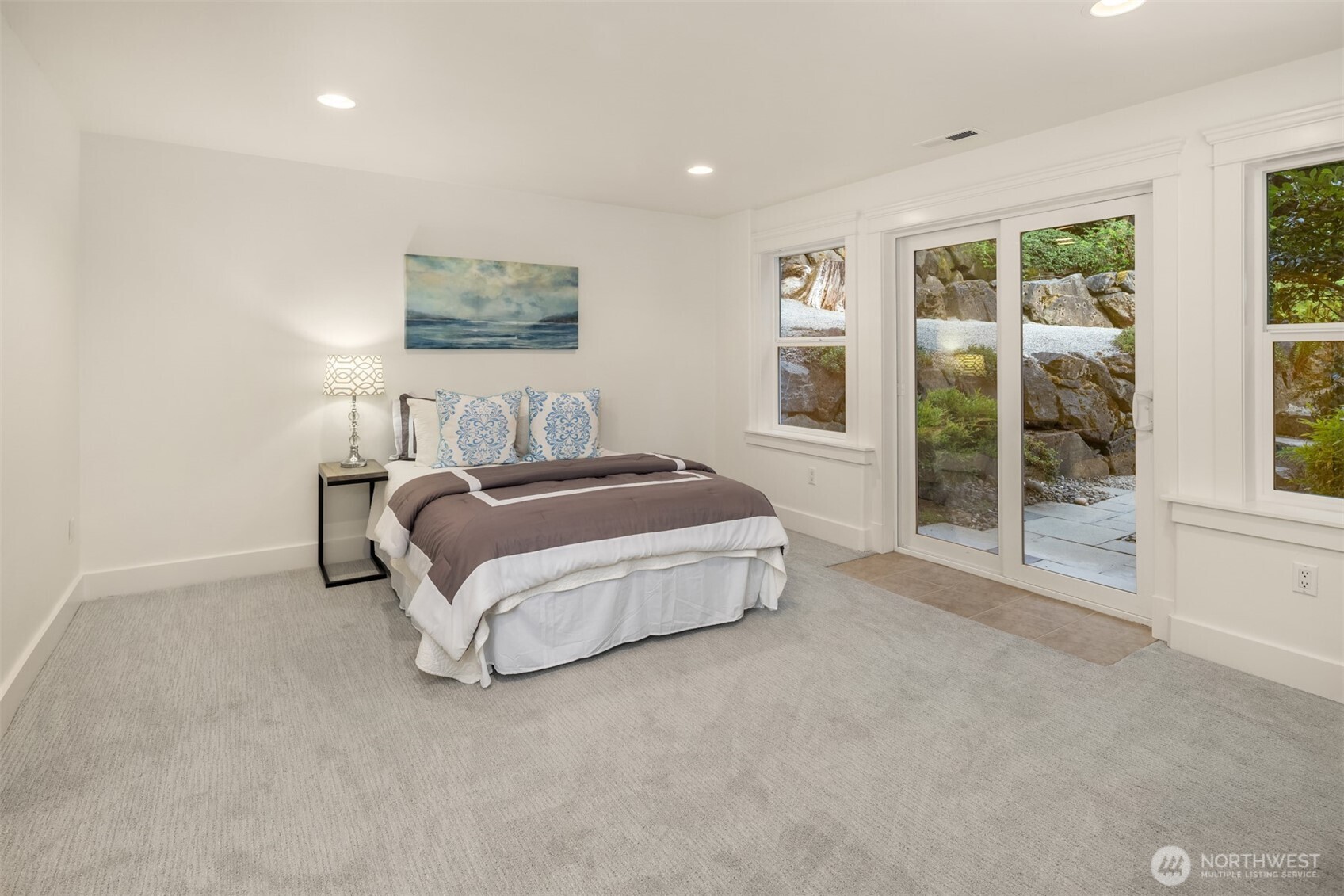 One of two bedrooms on the lower level.