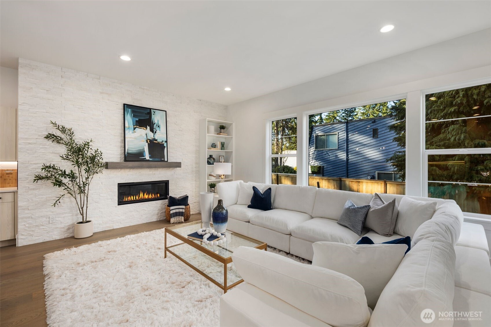 Living Room w/ Gas Fireplace.
