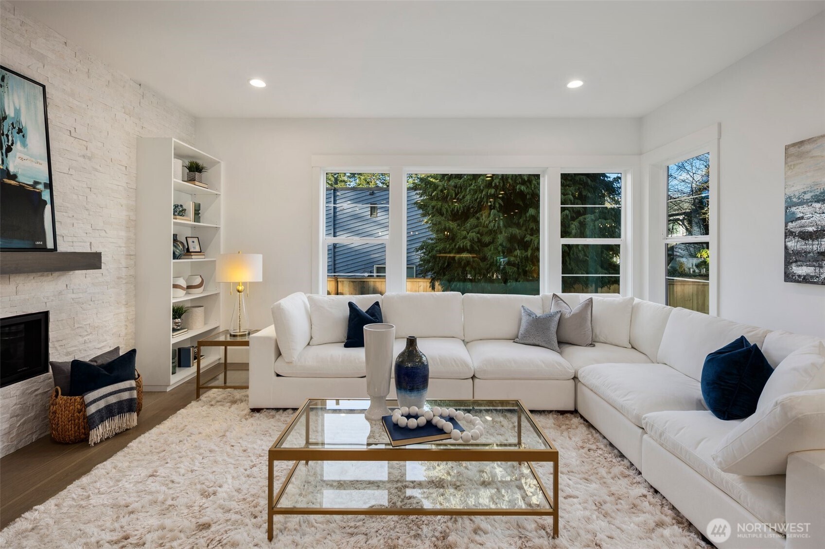 Living Room w/ Gas Fireplace.