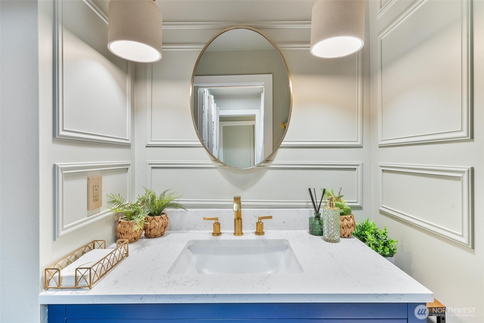 Vanity closest to hallway