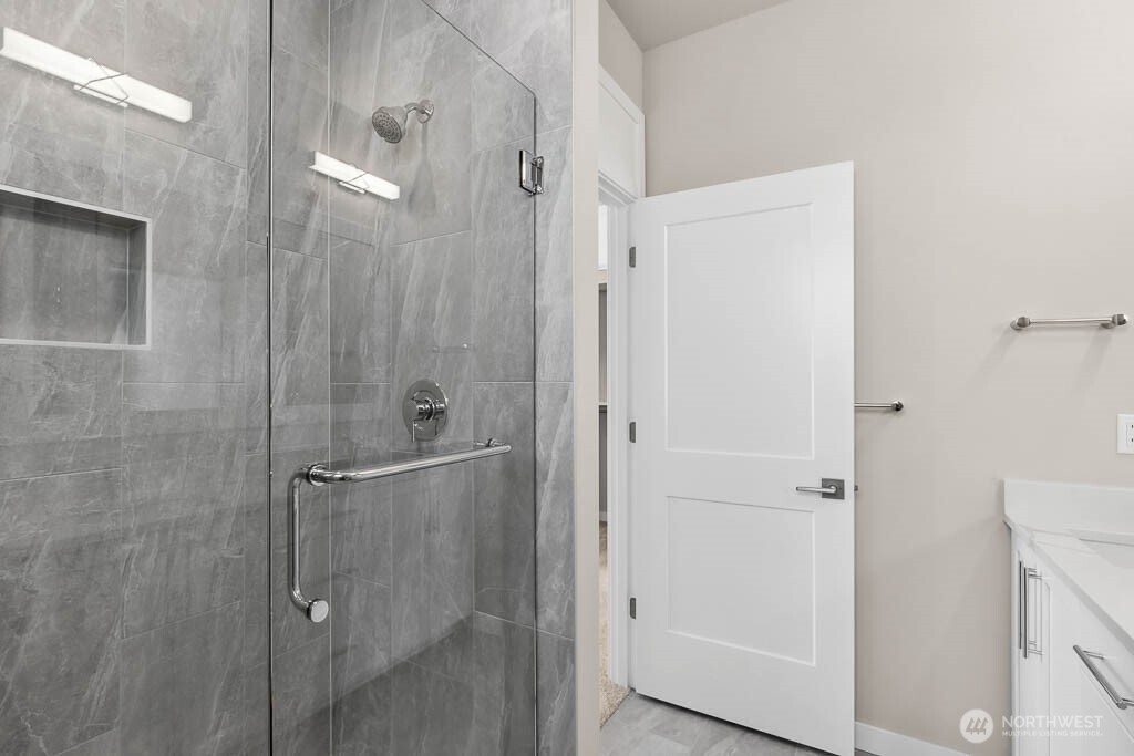 Sleek tiled shower