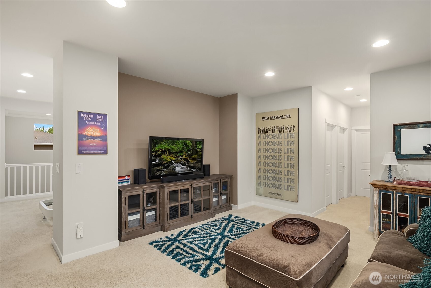 There's a cozy nook for reading or watching a movie in the upstairs loft.