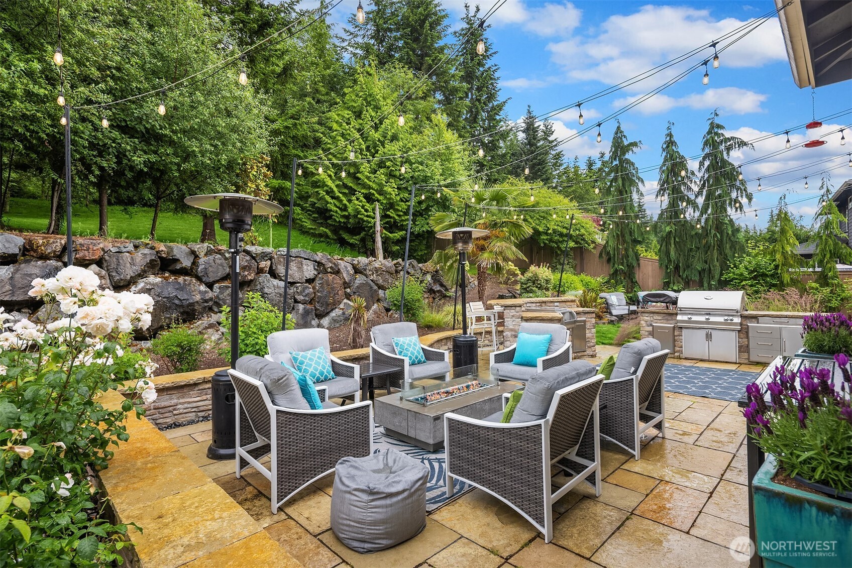 This outdoor area is just steps from the indoor great room - so convenient for seamless indoor/outdoor entertaining.