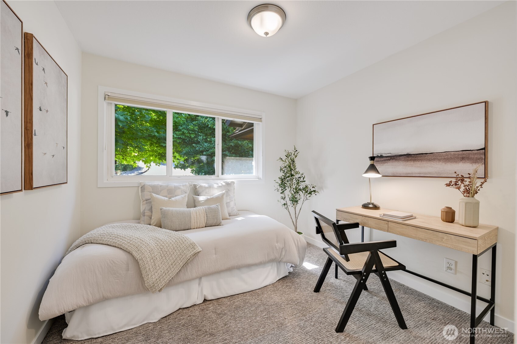 Guest bedroom #3 would be ideal as dual in-home office plus guest bedroom.