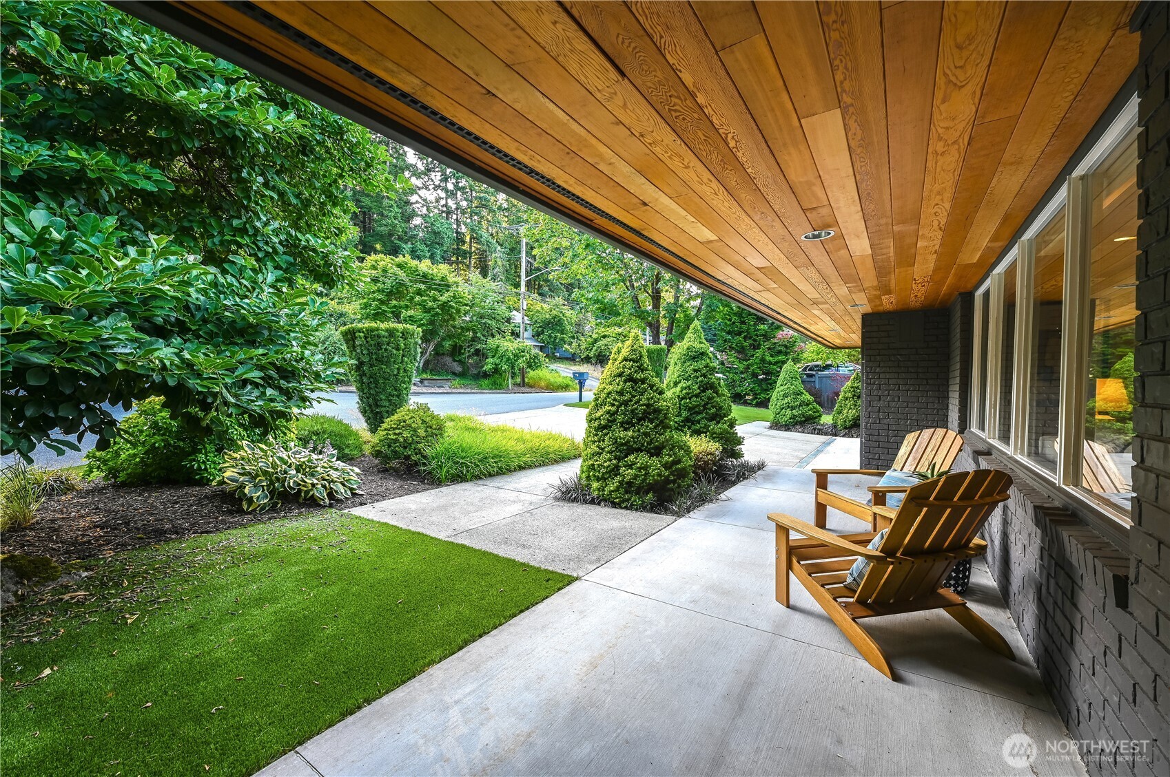 Imagine, relaxing in your Adirondack chairs looking out from the front of the home.