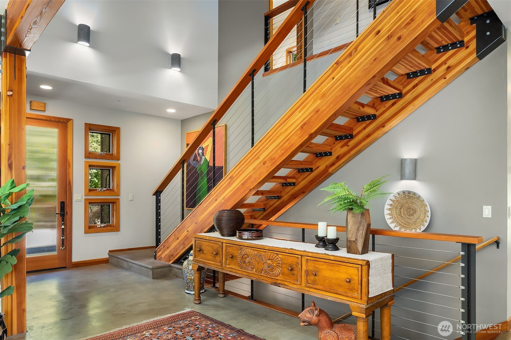 Custom built open stairway