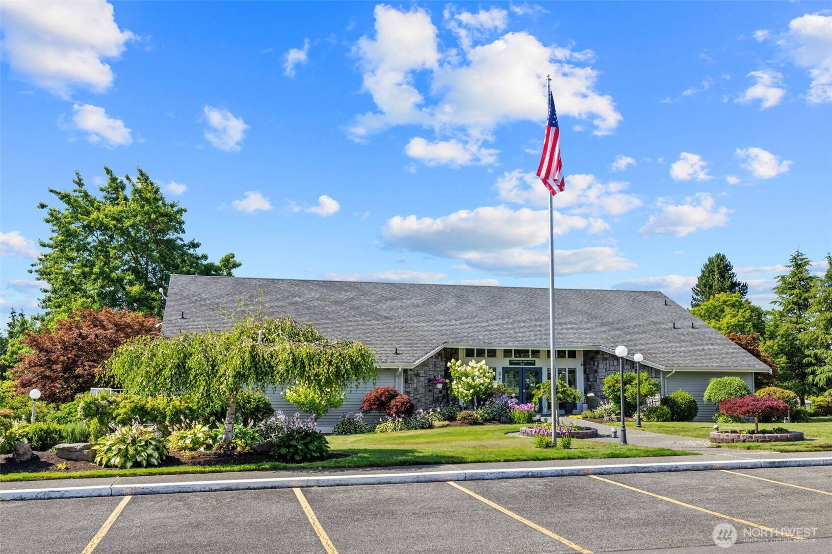 Clubhouse and guest parking.