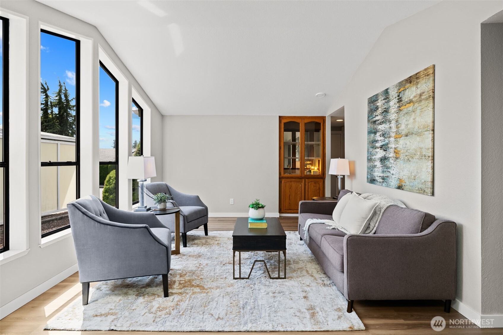 Wall of windows allowing natural light to pour in!