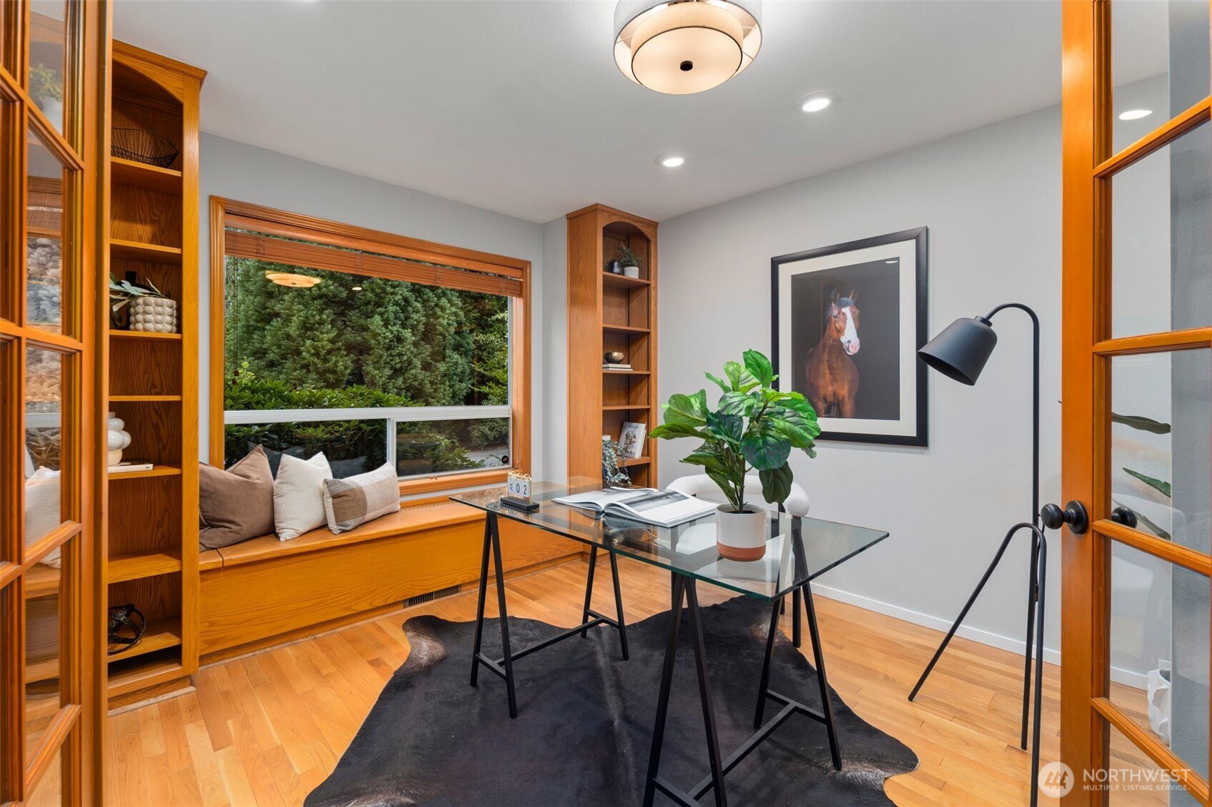Main Floor Office featuring built ins