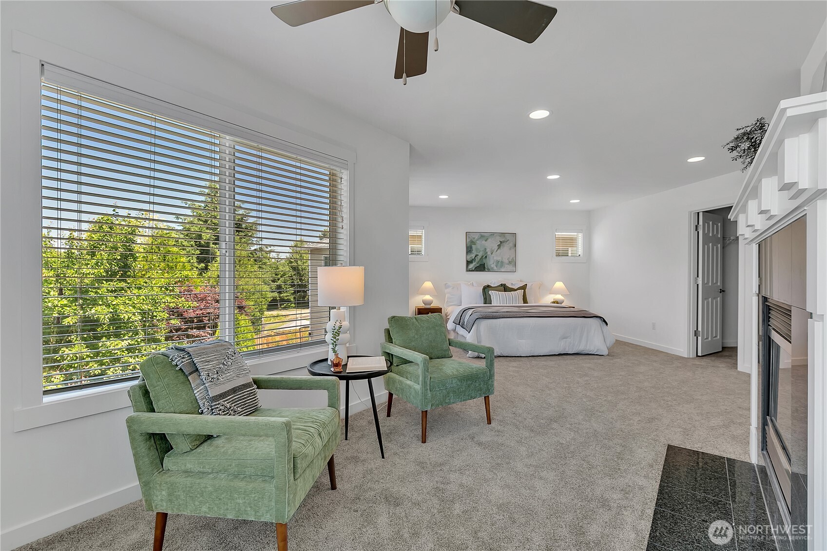 Sitting Area w/gas Fireplace in Primary Bedroom
