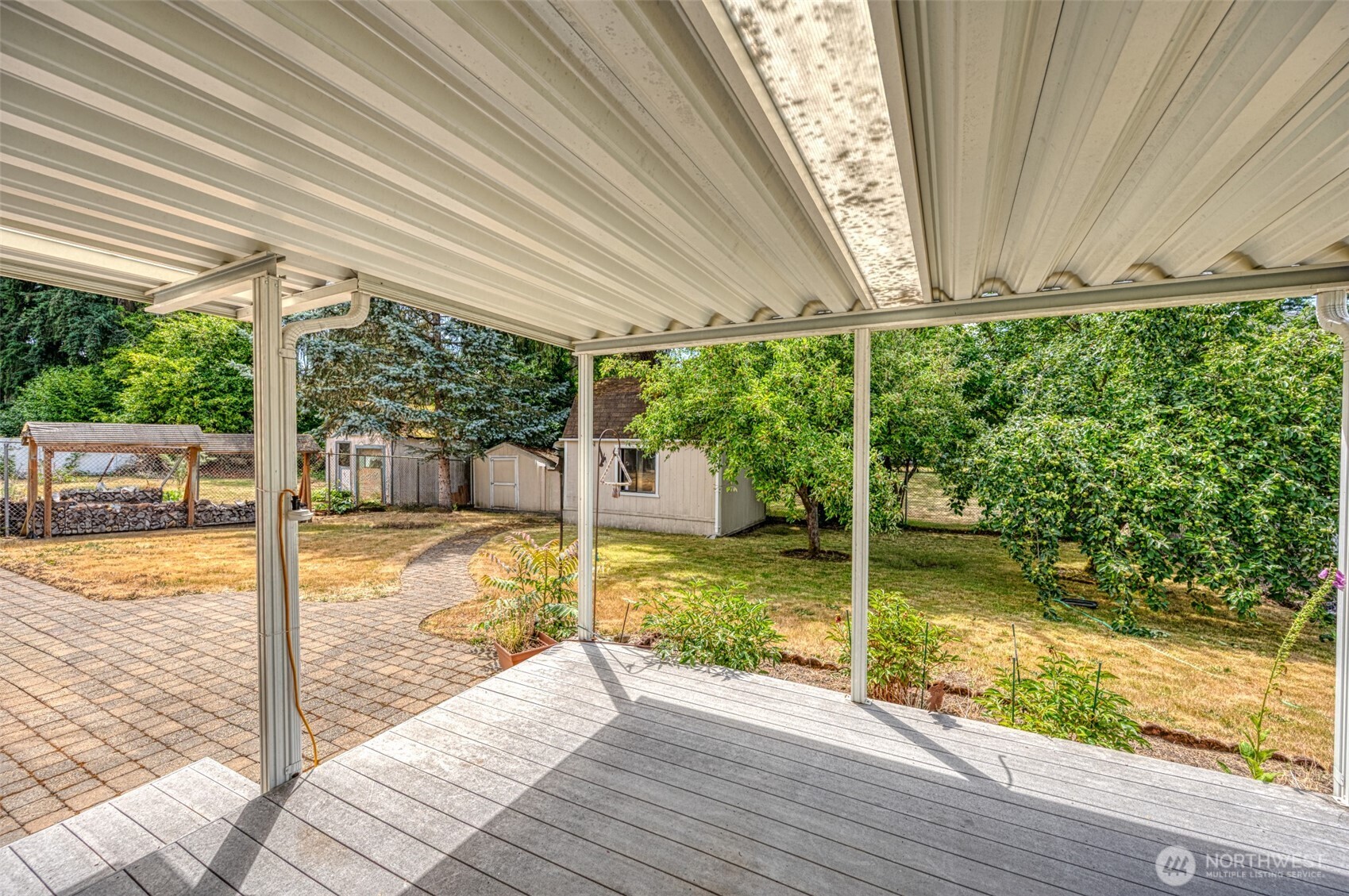 Extensive patio area off the covered deck