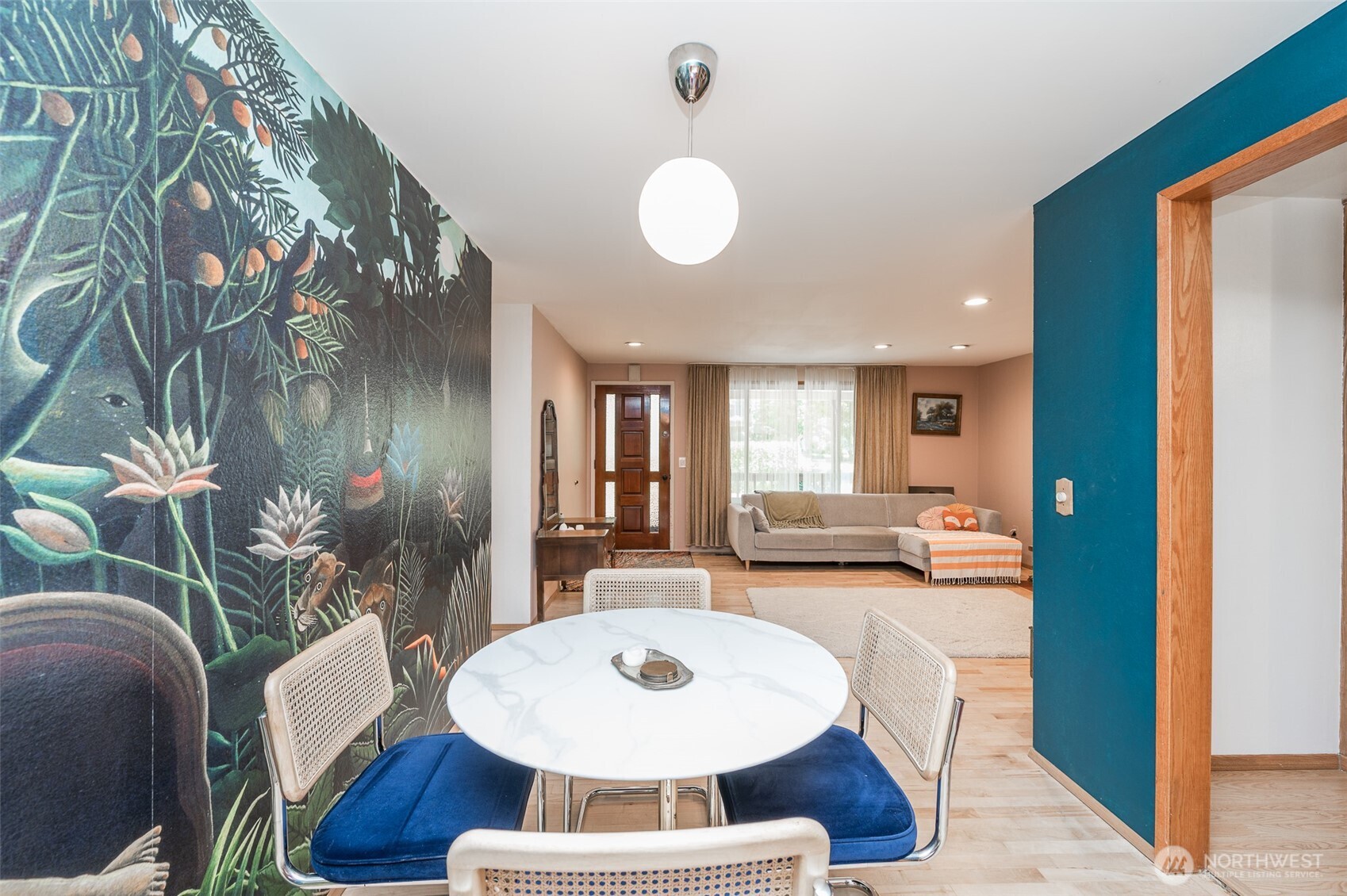 Dining room open to the living area