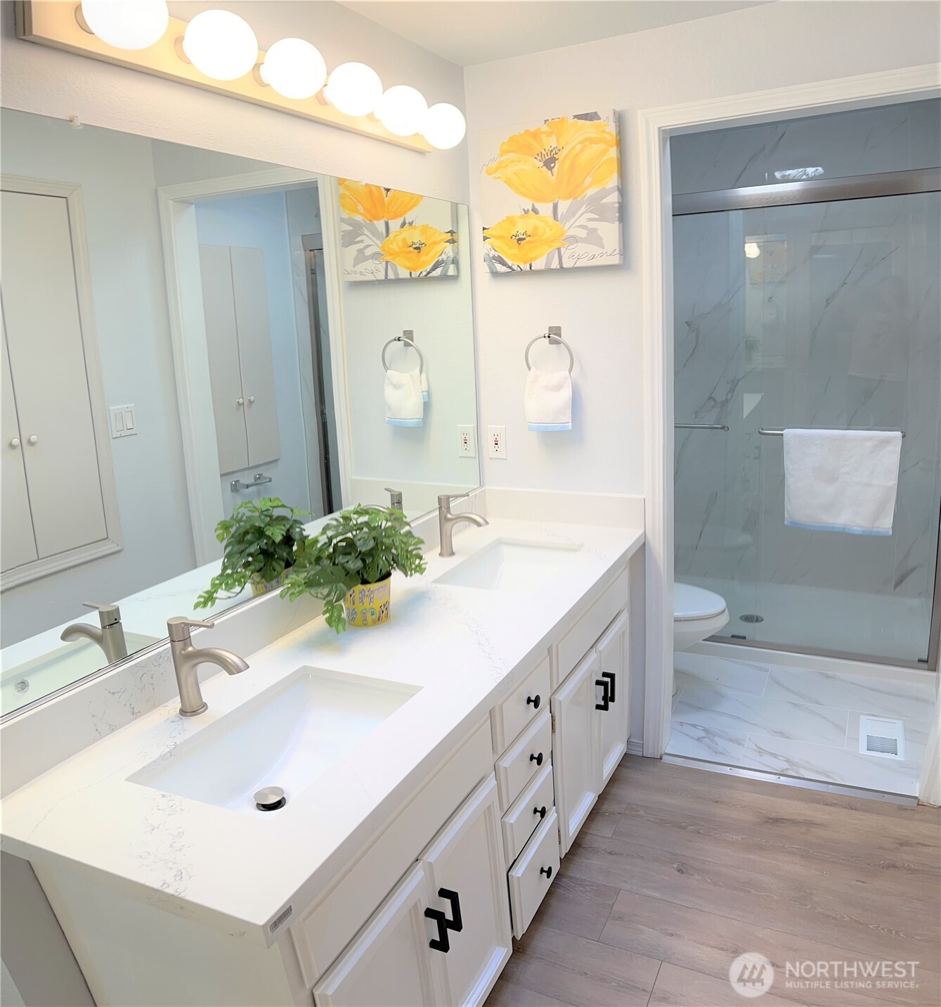 Renovated master bathroom
