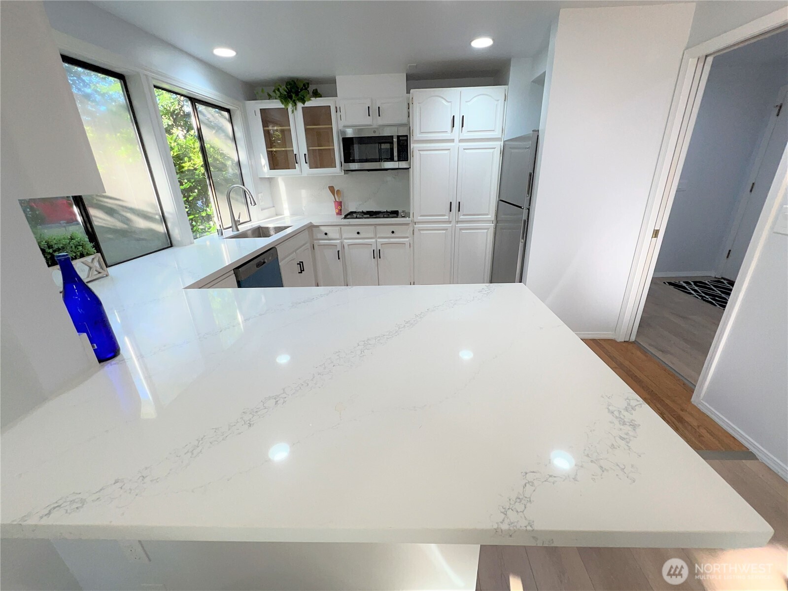 Renovated kitchen w New marble Counter Top