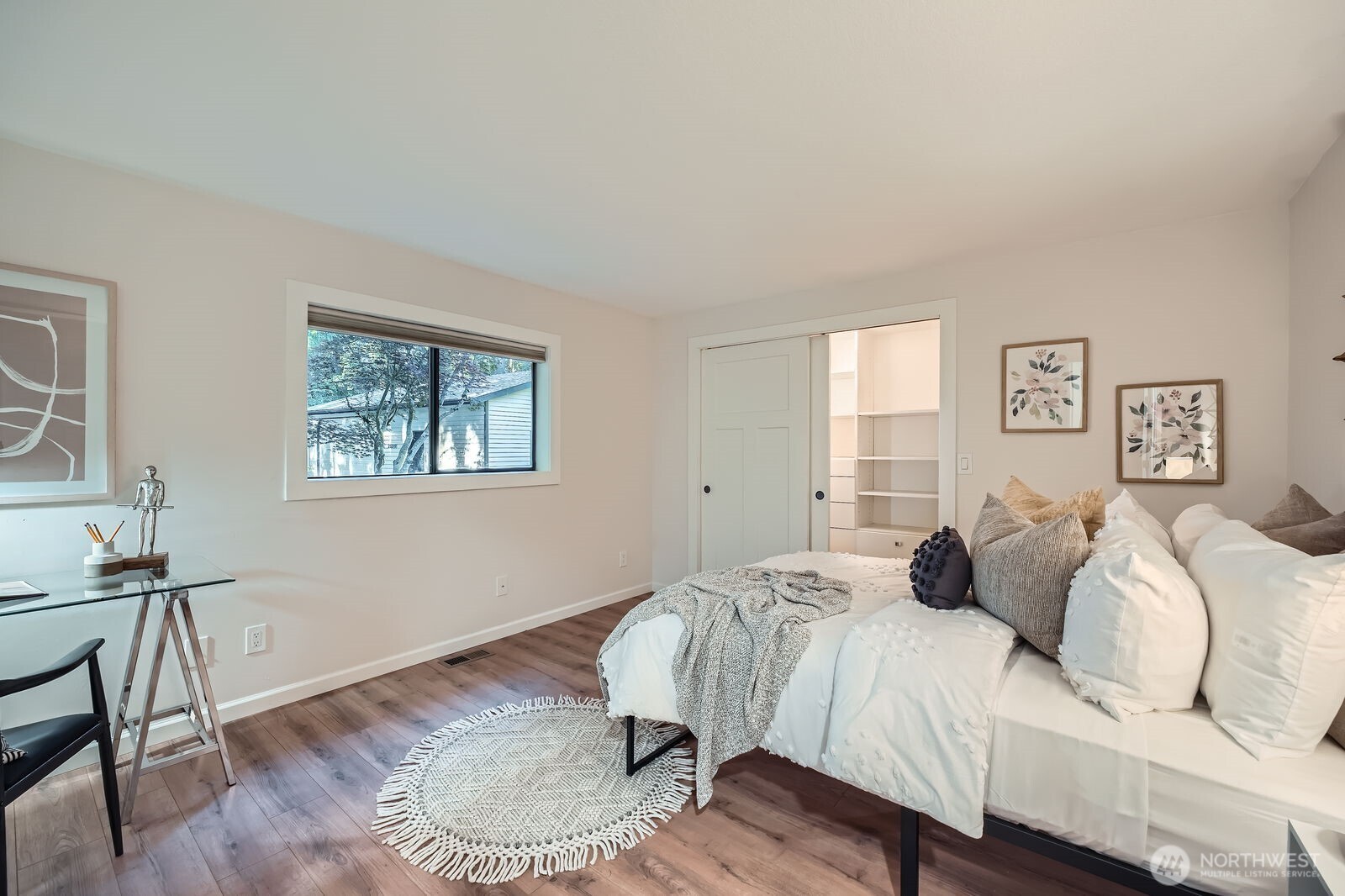 Bedroom three is also a large room with closet organization