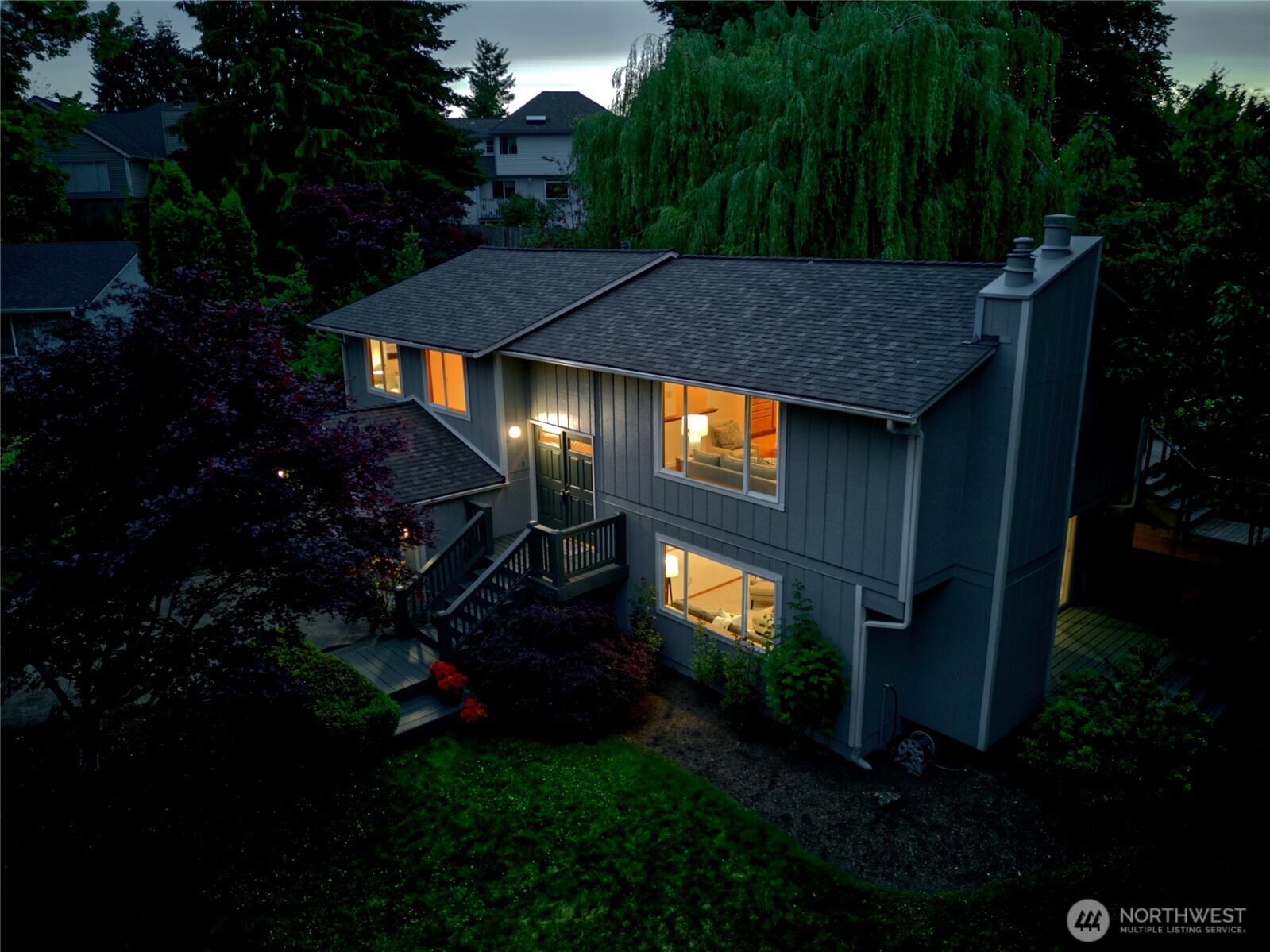 Lovely twilight view. Freshly painted inside and outside. Move In Ready