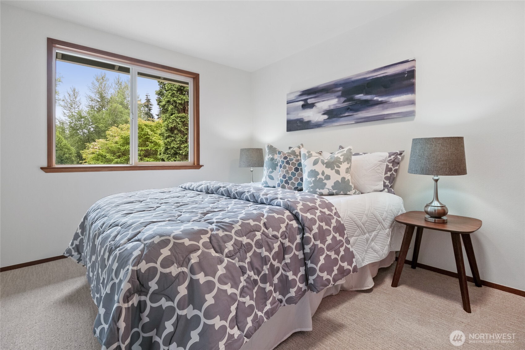 Large primary bedroom with a updated 3/4 bath.