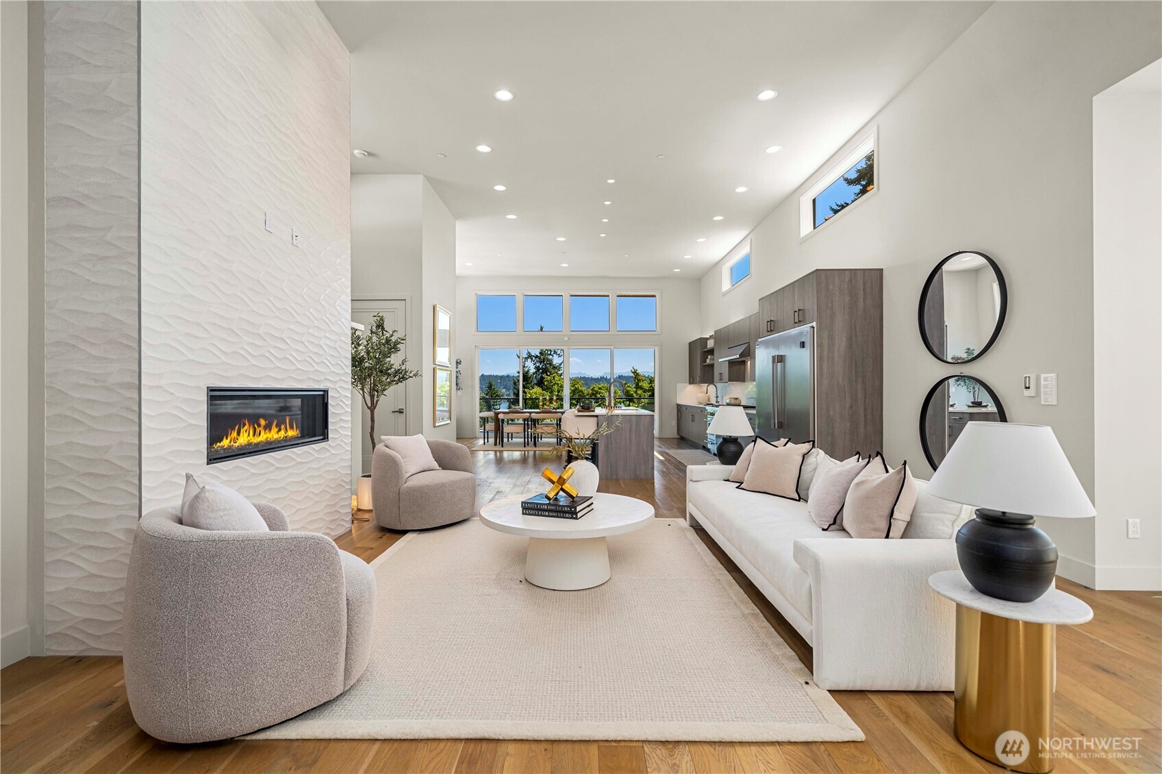 The open-concept layout enhances the sense of space and flow