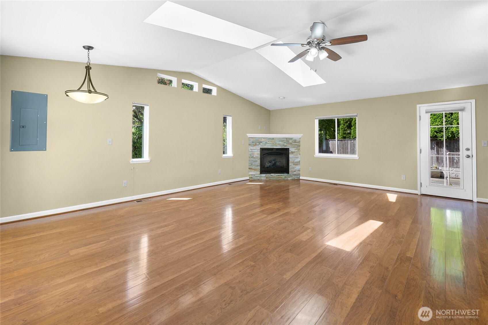 The family room and kitchen connect seamlessly, making day-to-day living feel effortless.