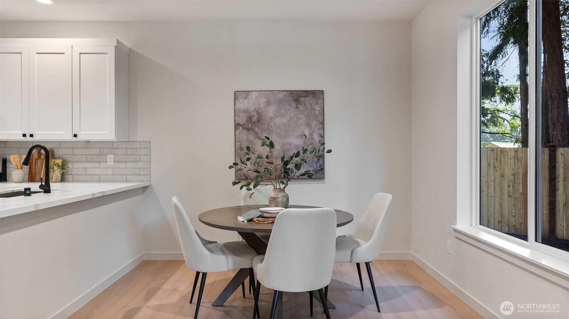 Kitchen Eating Space Offers natural sunlight.