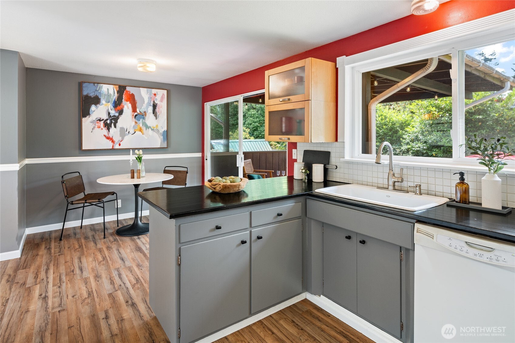 Kitchen with spacious eating area