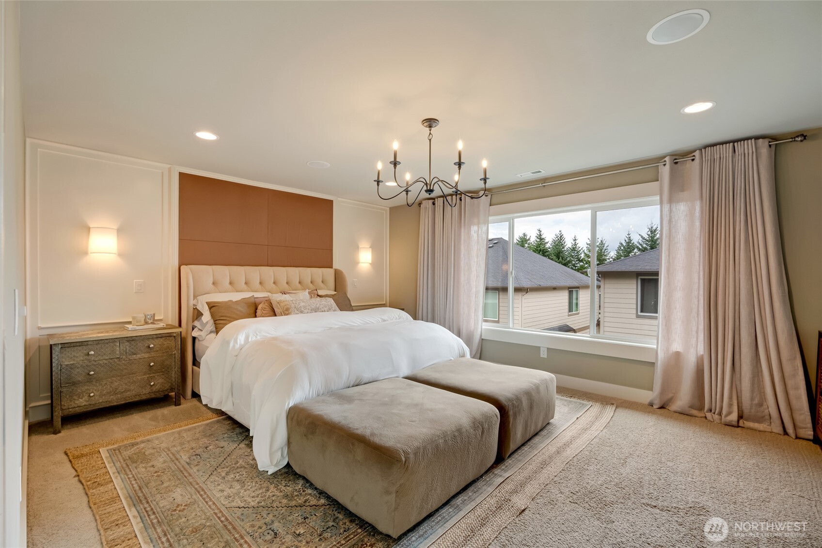 Primary Suite with Custom Millwork and New Light Fixtures